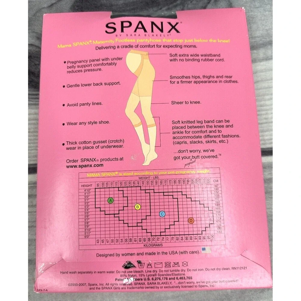 MAMA SPANX MATERNITY FOOTLESS PANTYHOSE Women's Size‎ B BLACK